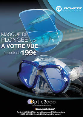 Masque de plongée Demetz - CLIPDIVE - Cristal : Achat en ligne - Optic 2000